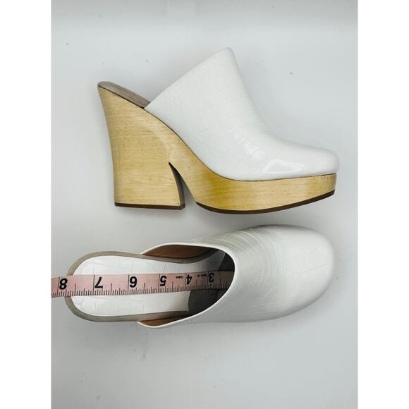 RACHEL COMEY TOMAN CLOG - WHITE Embossed leather mules size 6 - Picture 3 of 10